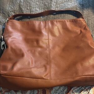 Thirty-One Rich Brown Leather Shoulder Bag
